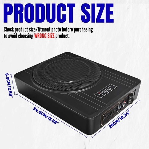 12V 10" 600W Car Subwoofer Active Underseat Bass Box Audio Sub Speaker Amplifier — image 6