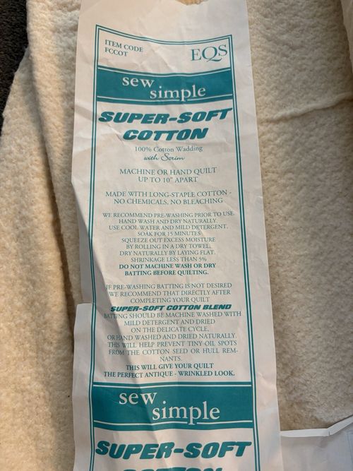 100% Cotton Wadding for Patchwork Quilting Roughly 250cm By 230cm — image 2