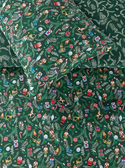Christmas Nutcracker Tree Reversible Duvet Cover Set Festive Bedding Pillowcase — image 2