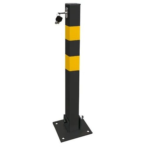 Square Heavy Duty Folding Bolt Down Security Parking Post Bollard Driveway - NEW