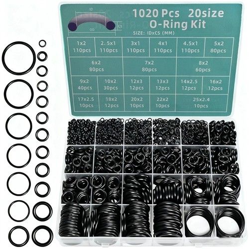 1020 Pcs O Ring Kit 20 Size Nitrile Rubber O Ring Assortment Set for Car Auto UK