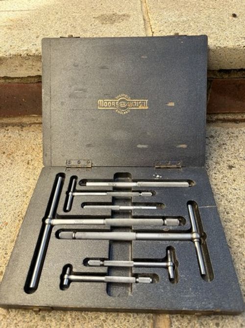 Vintage Moore & Wright Telescoping / Small Hole Bore Gauge Set InOriginal Case