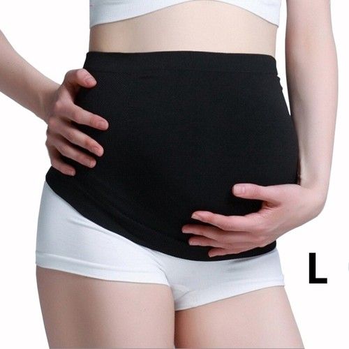 Maternity Pregnancy Belt Lumbar Back Support Waist Band Belly Bump Brace Black