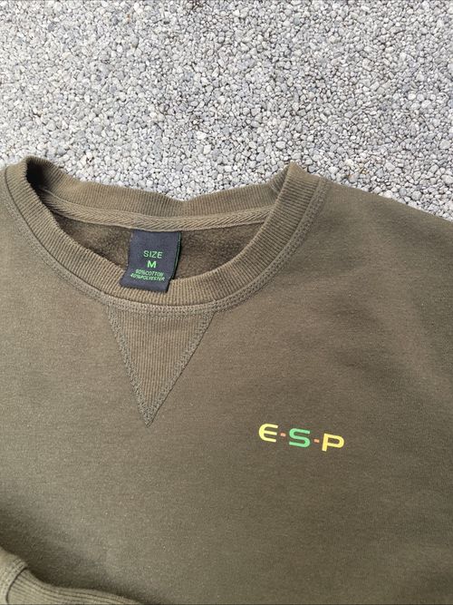 Men’s ESP Medium Fishing Jumper Top Pullover Carp Green Long Sleeve Size M Top — image 3