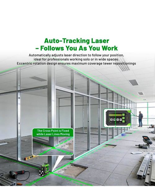 Huepar 703TR Green Laser Level Self-Levelling Auto-Tracking Pulse Mode Mounts — image 8