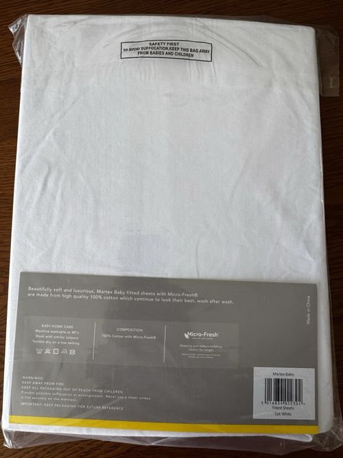 Baby Cot Fitted Sheets 120x60cm 100% Cotton, Pack of 2 — image 2
