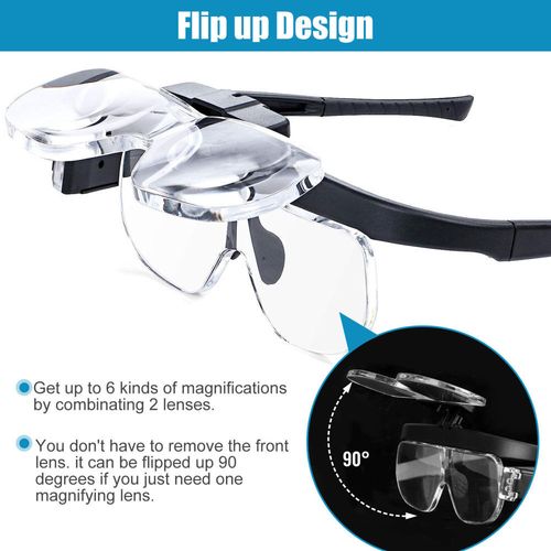 450% Magnifier Glasses With Led Light Magnifying Glasses Loupes Reading Sewing — image 4