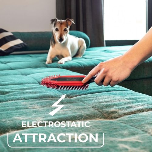 Vileda PetPro Electrostatic Handheld Brush, Silicone, Red/Grey, One Size, — image 2