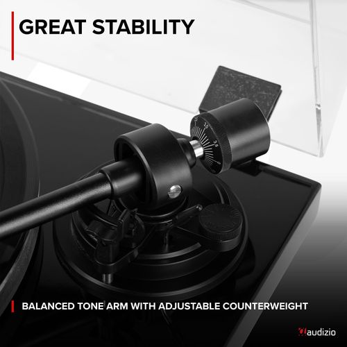 Premium Vinyl Record Player Turntable with Bluetooth In Out Piano Black - Toledo — image 3