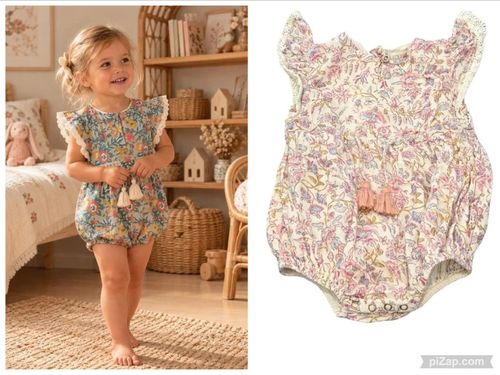 Louise Misha Mayalia Romper Baby Girl 9 Months Floral Tassel Lace Crochet Cotton — image 1