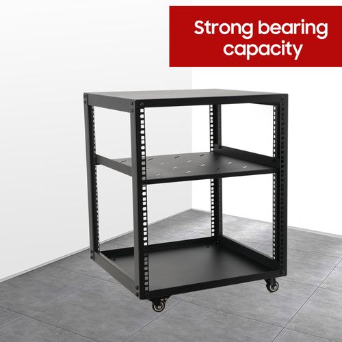 12U 19" Rackmount Server Frame Network Cabinet Open Frame Server Rack Black — image 1