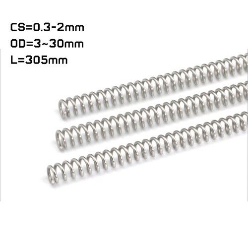 Stainless Steel Compression Spring Long Spring A2 0.3-2mm CS 3~30mm OD & L=305mm