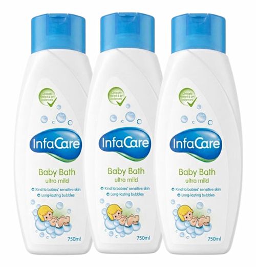 InfaCare Ultra Mild Baby Bath 750ml Bottles Triple Pack (3 Units)