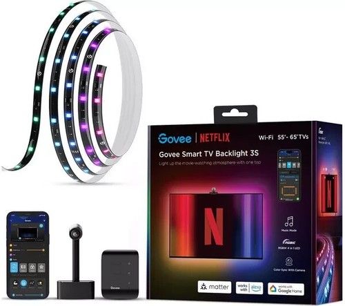 GOVEE TV BACKLIGHT 3S SMART 55-65"  LED STRIP LIGHT RGBIC CAMERA **NEW SEALED**