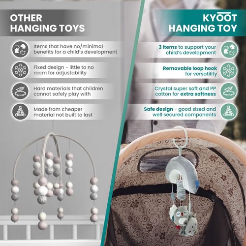 Kyoot Rainbow Clip On Hanging Baby Toy for Pram Cot Car Seat Crib Buggy Chair — image 6