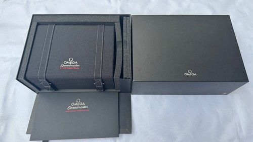 Genuine OMEGA Speedmaster Presentation Box Set – Black Original Omega Case Set