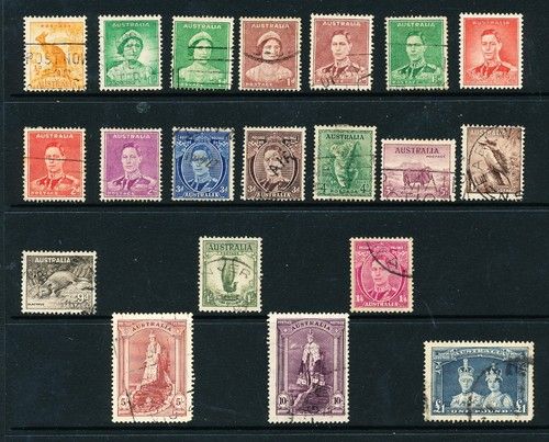 AUSTRALIA 1937/49 SG 164/178 USED Complete Set CV £89