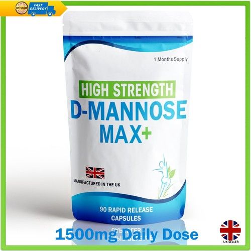 D Mannose 90 Capsules Supports Healthy Urinary Tract Cystitis Relief UTI Bladder
