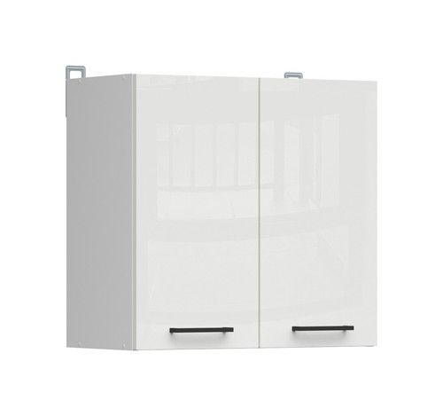 Kitchen Wall Unit 800mm Cabinet Cupboard 2 Door Storage Chalk White Gloss Junona
