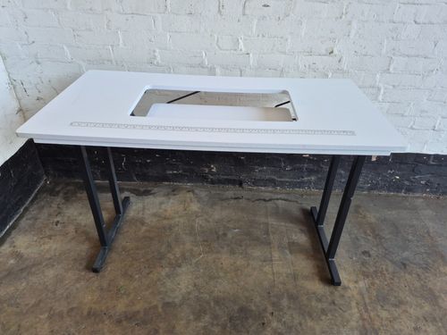 Rollaway Folding Craft & Sewing Table Black/White with wheels — image 2