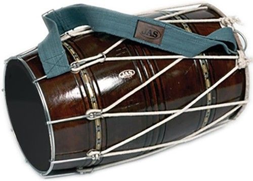 JAS DHOL DRUM INCLUDING STICKS JAS MUSICAL AND PUNJABIROOTS - Used
