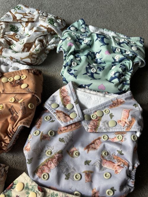 6x Little Lamb Reusable Nappies, One Size Adjustable Excellent Condition — image 4