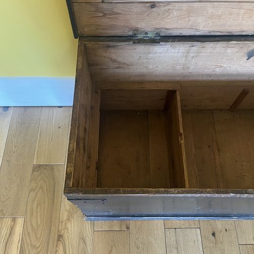 Antique Steamer Trunk British Railway Memorabilia Blanket Storage Box Solid Oak — image 6