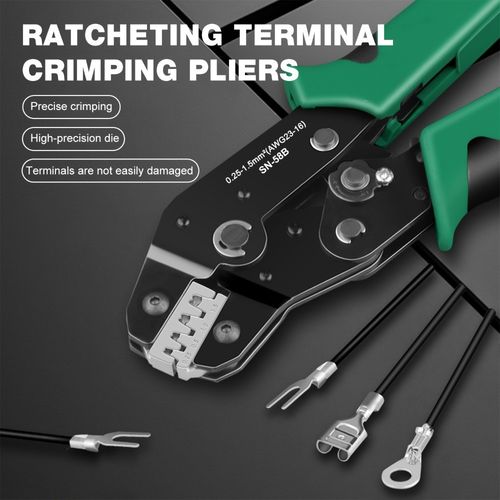 Ratchet Crimper Wire Plier Crimping Tool Cable Electrical Terminals Kit Set UK — image 8