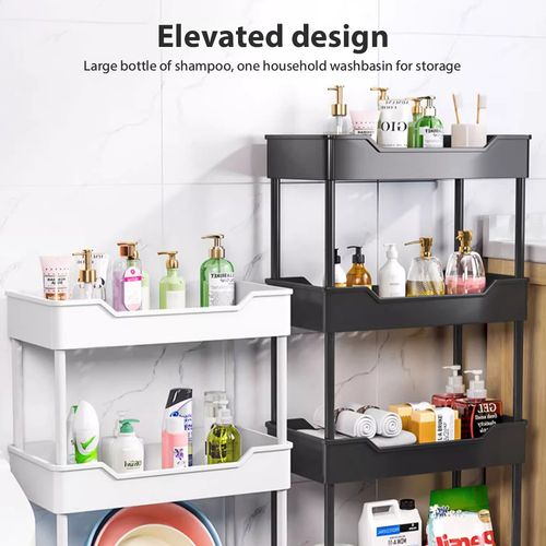 4 Tier Storage Trolley Cart on Wheels Kitchen Bathroom Laundry Rolling Rack — image 4