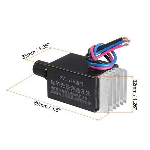 DC 12v 24v DC Motor Speed Controller Speed Control Switch Motor Rheostat — image 2