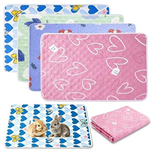 4 Pack Guinea Pig Cage Liner Reusable Washable Guinea Pig Pee Pads Waterproof