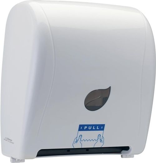 Winco Pur-Clean, Manual Auto Cut Roll Towel Dispenser, White TDAC-8W