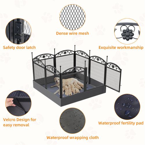 Rustproof Large Metal Dog Playpen Panels Pet Dog Fence Exercise RV Camping Yard — image 10
