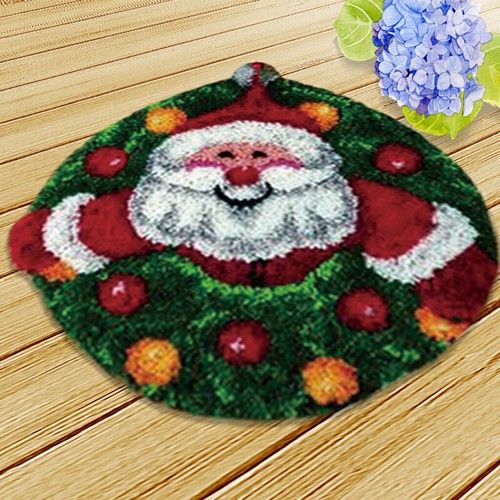 1 Kit Christmas Santa Claus Latch Hook Cushion Needle Craft DIY Making Rug Kit
