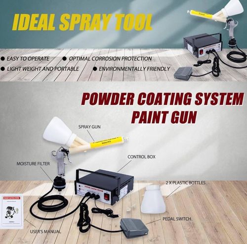 Portable Powder Coating System Paint Gun Electrostatic DIY Spraying Machine New — image 2