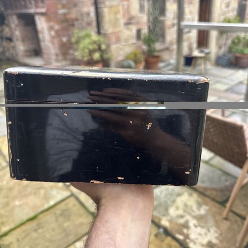 Vintage Japanese Storage Box Jewellery Box Black And Gold Detail Retro 80s — image 9