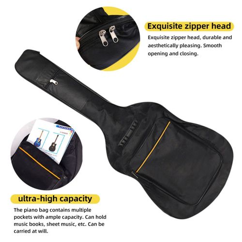 41" Guitar Back Bag Black Padded Protective Classical Acoustic Carry Case Strap — image 5