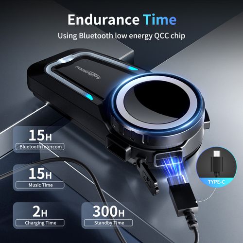 3Pcs FX7 Motorcycle Bluetooth Headset 10 Riders Group Mesh Helmet Intercom 2000m — image 12