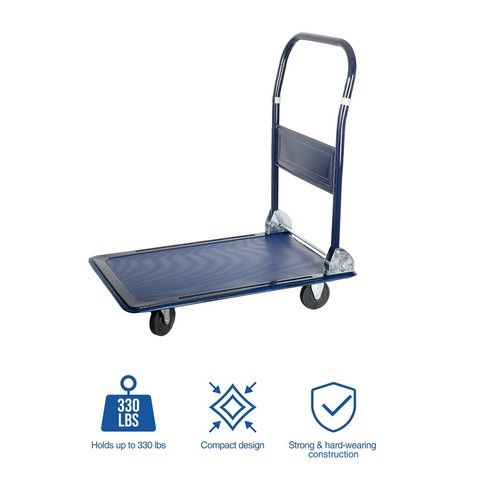 Heavy Duty 150kg Folding Platform Trolley Hand Truck Cart Sack Flat Bed Pulley