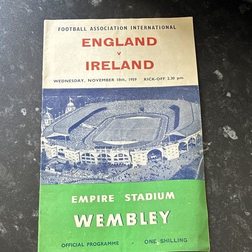 England v Ireland Football Programme Wembley Empire Stadium Wed 18 Nov 1959