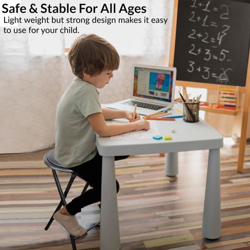 BLACK FOLDING STOOL ROUND FOLDABLE METAL FOR SPACE SAVING STOOLS PADDED SEAT NEW — image 8