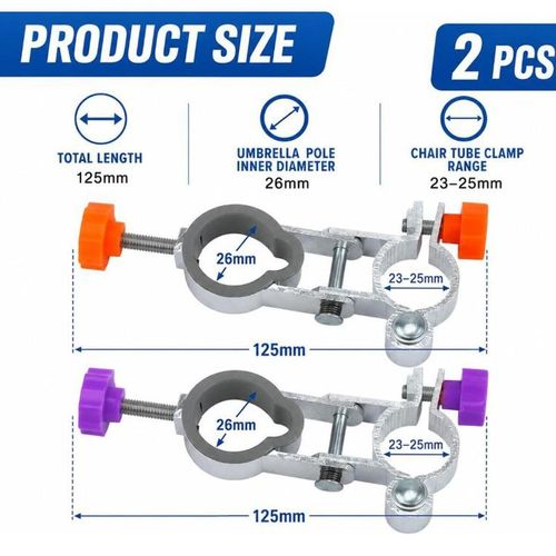 2X Clip On Mount for Garden Chair Parasol Patio Deck Umbrella Sun Multifunction — image 2
