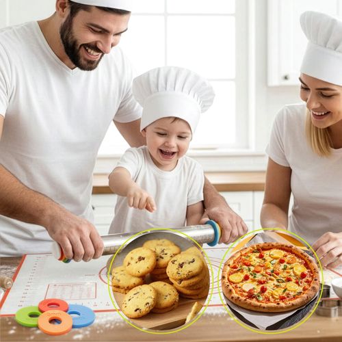 Rolling Pin Rolling Pin with Thickness Rings Adjustable Stainless Steel — image 4
