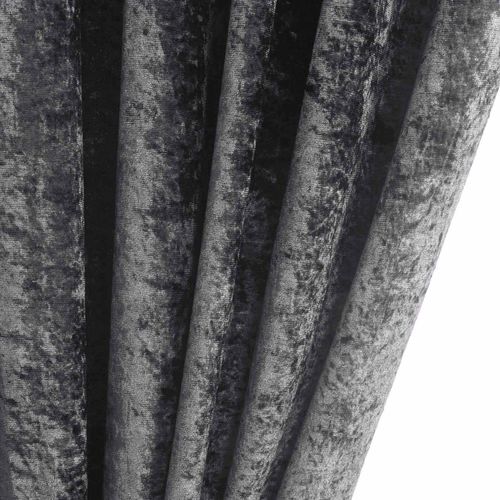 Ring Top Thick Velvet Blackout Curtains Pair Ready Made Eyelet Fully Lined Panel — image 5