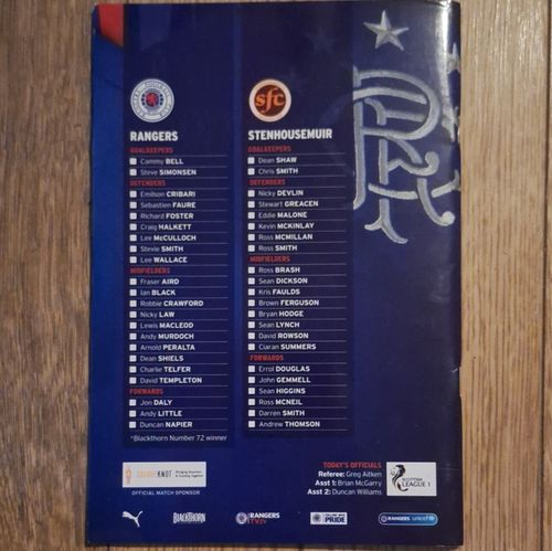 Scottish League 1 Rangers v Stenhousemuir Matchday Programme 22 Feb 2014 — image 2