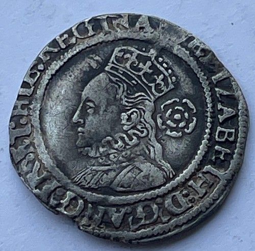 1567 Elizabeth I Silver Threepence Coin mm Coronet small curl to flan at edge 