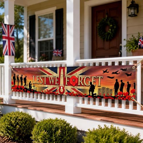 Lest We Forget Flag Remembrance Day Decorations Banner 50 x 300cm — image 4