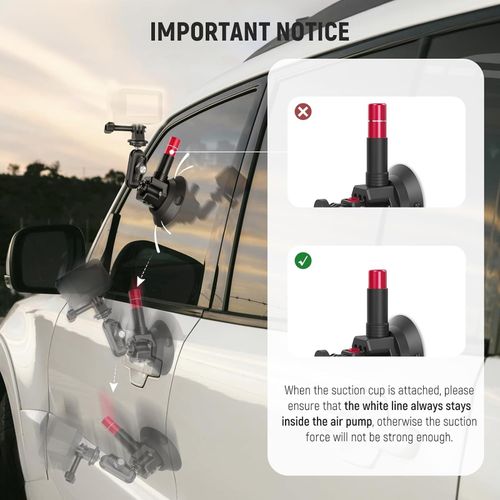 NEEWER Triple 3" Suction Cup Car Mount Quick Release Camera Adapter Arm 1M Stick — image 5