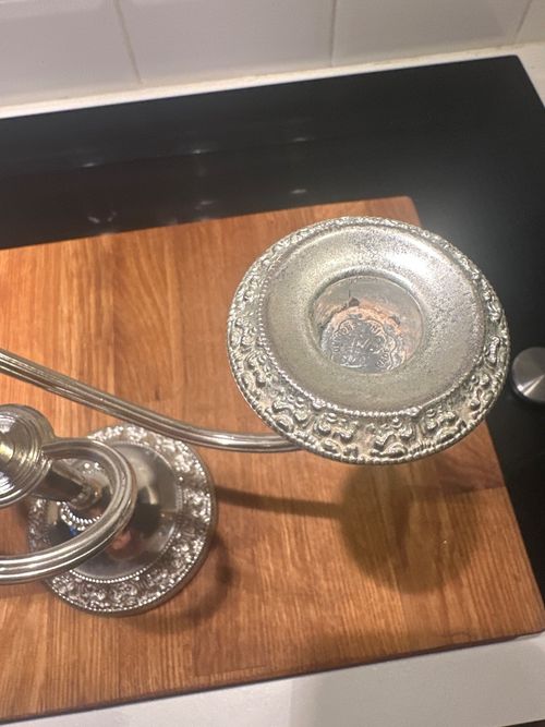 vintage Silver plated three arm Candelabra — image 7