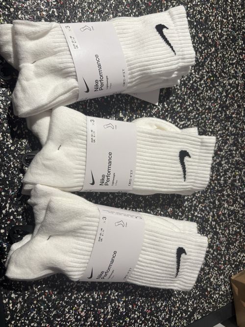 Nike Dri-FIT Lightweight Crew Socks White 3 Pack Men One Cotton Blend 8-11 — image 4
